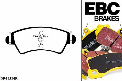 DP41234R, Peugeot 306, 2.0 2000-2002, EBC Yellowstuff remblokken set vooras, Voor modellen met Bosch remklauwen aan de vooras, Voor modellen met een remschijf diameter 266mm