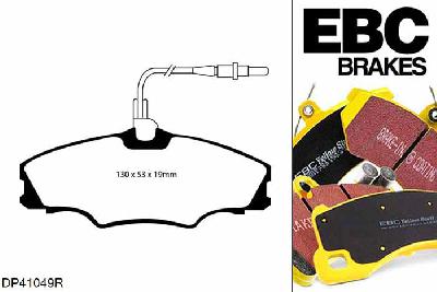 DP41049R, Peugeot 406, 1.8 1995-2004, EBC Yellowstuff remblokken set vooras, Voor modellen met Girling/TRW remklauwen aan de vooras, Voor modellen met een remschijf diameter 260mm