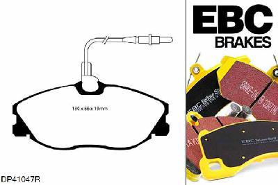 DP41047R, Peugeot 406, 2.0 TD 110 PK 1999-2004, EBC Yellowstuff remblokken set vooras, Voor modellen met Girling/TRW remklauwen aan de vooras, Voor modellen met een remschijf diameter 283mm
