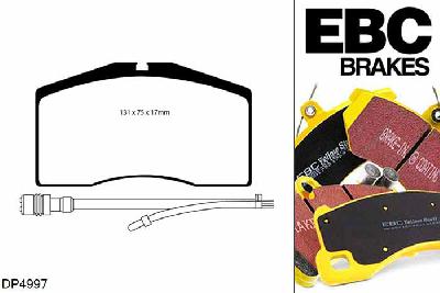 DP4997R, Porsche 911 (993), 3.8 Carrera RS 1995-1997, EBC Yellowstuff remblokken set vooras, Voor modellen met Brembo remklauwen aan de vooras, Voor modellen met een remschijf diameter 322mm