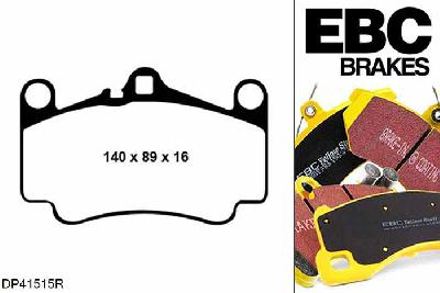 DP41515R, Porsche 911 (997) (Cast Iron Disc Only), 3.8 Carrera S 2005-2008, EBC Yellowstuff remblokken set vooras, Voor modellen met Brembo remklauwen aan de vooras, Voor modellen met een remschijf diameter 330mm