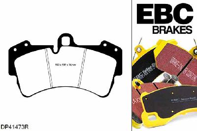 DP41473R, Porsche Cayenne, 4.5 Twin Turbo 450 PK 2003-2007, EBC Yellowstuff remblokken set vooras, Voor modellen met Brembo remklauwen aan de vooras, Voor modellen met een remschijf diameter 350mm