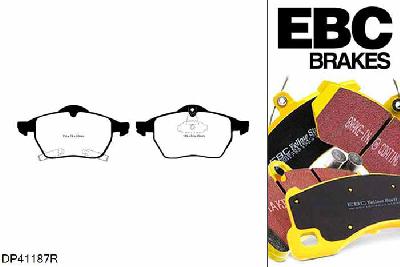 DP41187R, Saab 9-mei, 3.0 Turbo 200 PK 1997-1999, EBC Yellowstuff remblokken set vooras, Voor modellen met ATE remklauwen aan de vooras, Voor modellen met een remschijf diameter 288mm