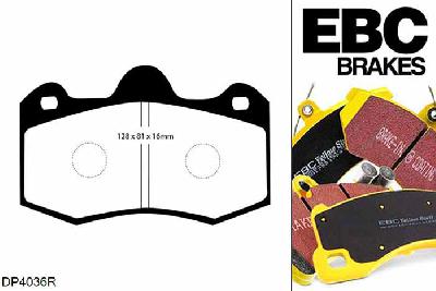 DP4036R, Seat Ibiza (6L), 1.9 TDI Cupra 160 PK 2004-2008, EBC Yellowstuff remblokken set vooras, Voor modellen met AP remklauwen aan de vooras, Voor modellen met een remschijf diameter 312mm