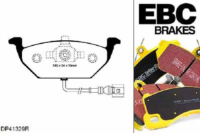 DP41329R, Skoda Fabia (5J), 1.9 TDI 105 PK 2007-2014, EBC Yellowstuff remblokken set vooras, Voor modellen met VW remklauwen aan de vooras, Voor modellen met een remschijf diameter 256mm
