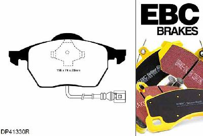 DP41330R, Skoda Octavia (1U), 1.9 TDI 130 PK 2003-2004, EBC Yellowstuff remblokken set vooras, Voor modellen met ATE remklauwen aan de vooras, Voor modellen met een remschijf diameter 288mm