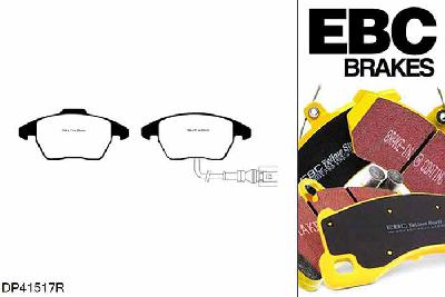 DP41517R, Skoda Superb (3T), 1.8 Turbo 150 PK 2009-2015, EBC Yellowstuff remblokken set vooras, Voor modellen met ATE remklauwen aan de vooras, Voor modellen met een remschijf diameter 288mm