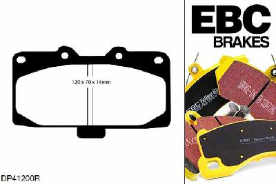DP41200R, Subaru Impreza, 2.0 Turbo WRX (Import 190mm handbrake shoes) 2001-2005, EBC Yellowstuff remblokken set vooras, Voor modellen met Sumitomo remklauwen aan de vooras, Voor modellen met een remschijf diameter 294mm