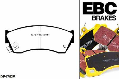 DP4762R, Suzuki Swift, 1.3 GTi (AA33S) 1986-1988, EBC Yellowstuff remblokken set vooras, Voor modellen met Akebono remklauwen aan de vooras, Voor modellen met een remschijf diameter 231mm