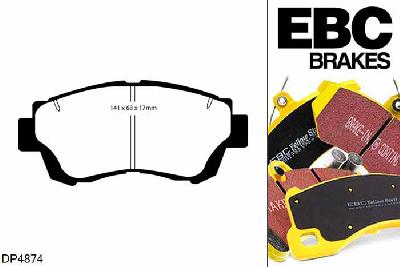 DP4874R, Toyota Celica, 2.0 GT (ST202) 1993-1995, EBC Yellowstuff remblokken set vooras, Voor modellen met een remschijf diameter 275mm