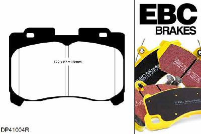 DP41004R, Toyota Celica, 2.0 Turbo GT4 (ST205) 1994-1999, EBC Yellowstuff remblokken set vooras, Voor modellen met een remschijf diameter 315mm