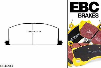 DP4453R, Toyota Starlet, 1.3 (EP91) 1996-2000, EBC Yellowstuff remblokken set vooras, Voor modellen met Akebono remklauwen aan de vooras, Voor modellen met een remschijf diameter 229mm