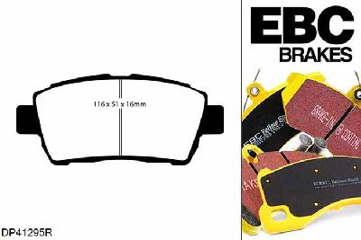 DP41295R, Toyota Yaris, 1.3 (ABS) (SCP12) 2002-2006, EBC Yellowstuff remblokken set vooras, Voor modellen met een remschijf diameter 255mm