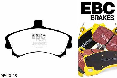 DP41045R, Volvo S40, 1.6 1997-1998, EBC Yellowstuff remblokken set vooras, Voor modellen met Girling/TRW remklauwen aan de vooras, Voor modellen met een remschijf diameter 256mm