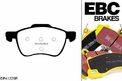 DP41229R, Volvo S60, 2.0 Turbo 2000-2010, EBC Yellowstuff remblokken set vooras, Voor modellen met ATE remklauwen aan de vooras, Voor modellen met een remschijf diameter 286mm