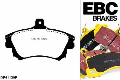 DP41139R, Volvo V40, 1.8 1998-2004, EBC Yellowstuff remblokken set vooras, Voor modellen met Girling/TRW remklauwen aan de vooras, Voor modellen met een remschijf diameter 280mm