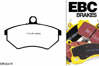 DP4841R, VW Passat, 1.8 Syncro G60 1988-1993, EBC Yellowstuff remblokken set vooras, Voor modellen met Girling/TRW remklauwen aan de vooras, Voor modellen met een remschijf diameter 280mm