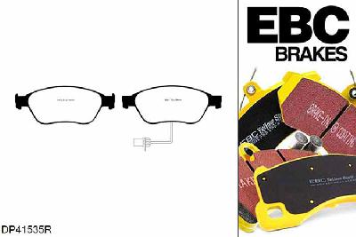 DP41535R, VW Phaeton, 3.0 TDI (4 Pad Set) 240 PK 2008-2016, EBC Yellowstuff remblokken set vooras, Voor modellen met ATE remklauwen aan de vooras, Voor modellen met een remschijf diameter 360mm