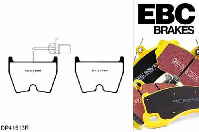 DP41513R, VW Phaeton, 3.6 (8 Pad Set) 280 PK 2008-2016, EBC Yellowstuff remblokken set vooras, Voor modellen met Brembo remklauwen aan de vooras, Voor modellen met een remschijf diameter 360mm
