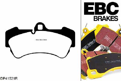 DP41521R, VW Touareg (1st Gen), 3.6 280 PK 2005-2010, EBC Yellowstuff remblokken set vooras, Voor modellen met Brembo remklauwen aan de vooras, Voor modellen met een remschijf diameter 330mm