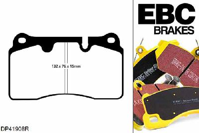 DP41908R, VW Touareg (2nd Gen), 3.6 280 PK 2010-, EBC Yellowstuff remblokken set vooras, Voor modellen met Brembo remklauwen aan de vooras, Voor modellen met een remschijf diameter 330mm