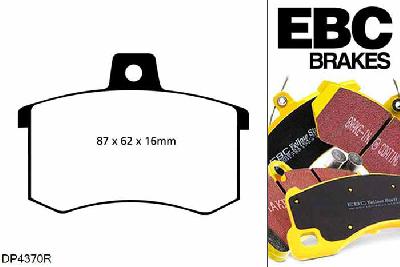 DP4370R, Audi Coupe, 2.3 Coupe, EBC Yellowstuff remblokken set achteras Voor modellen met Girling/TRW remklauwen aan de achteras, Voor modellen met remschijf diameter van 245mm aan de achteras