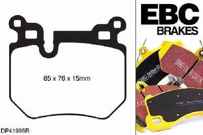DP41996R, BMW 1 Series (E88) Convertible, 135 i (3.0 Twin Turbo) 1 Series (E88) Convertible, EBC Yellowstuff remblokken set achteras, Voor modellen met remschijf diameter van 324mm aan de achteras