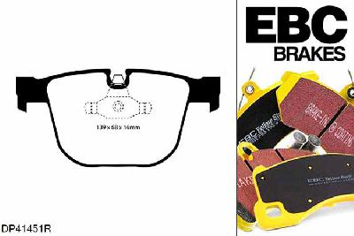 DP41451R, BMW 5 Series (E61), 550 i (4.8) 5 Series (E61), EBC Yellowstuff remblokken set achteras Voor modellen met ATE remklauwen aan de achteras, Voor modellen met remschijf diameter van 345mm aan de achteras