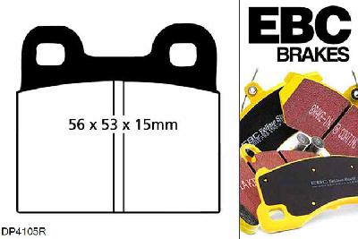 DP4105R, BMW 6 Series (E24), 635 (3.5) 218 PK 6 Series (E24), EBC Yellowstuff remblokken set achteras Voor modellen met ATE remklauwen aan de achteras, Voor modellen met remschijf diameter van 272mm aan de achteras