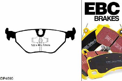 DP4690R, BMW M3, 3.0 (E36) M3, EBC Yellowstuff remblokken set achteras Voor modellen met ATE remklauwen aan de achteras, Voor modellen met remschijf diameter van 312mm aan de achteras
