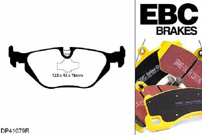 DP41079R, BMW Z1, 2.5 168 PK Z1, EBC Yellowstuff remblokken set achteras Voor modellen met ATE remklauwen aan de achteras, Voor modellen met remschijf diameter van 280mm aan de achteras