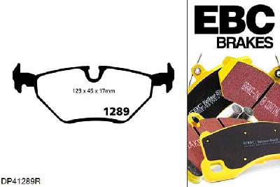 DP41289R, BMW Z4, 2.5 (E85) 192 PK Z4, EBC Yellowstuff remblokken set achteras Voor modellen met ATE remklauwen aan de achteras, Voor modellen met remschijf diameter van 280mm aan de achteras
