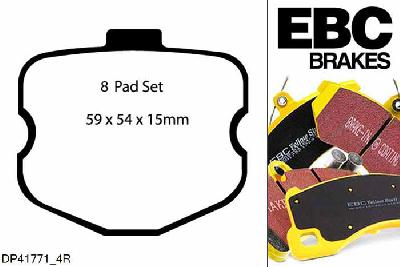 DP41771/4R, Chevrolet Corvette (C6), 6.2 Grand Sport Corvette (C6), EBC Yellowstuff remblokken set achteras, Voor modellen met remschijf diameter van 340mm aan de achteras