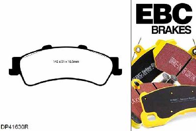 DP41630R, Chevrolet Tahoe 4WD Tahoe 4WD, EBC Yellowstuff remblokken set achteras, Voor modellen met remschijf diameter van 325mm aan de achteras
