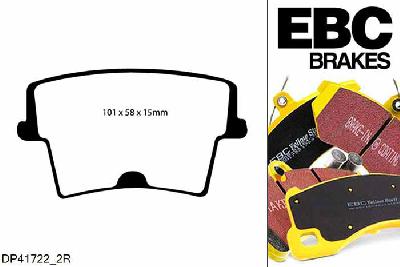 DP41722/2R, Dodge Challenger, 3.5 SE Challenger, EBC Yellowstuff remblokken set achteras, Voor modellen met remschijf diameter van 320mm aan de achteras