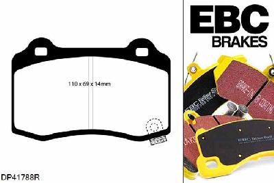 DP41788R, Dodge Challenger SRT Hellcat, 6.2 Supercharged 707 PK Challenger SRT Hellcat, EBC Yellowstuff remblokken set achteras Voor modellen met Brembo remklauwen aan de achteras, Voor modellen met remschijf diameter van 350mm aan de achteras
