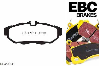 DP41870R, Ford Mustang (5th Generation), 4.0 Mustang (5th Generation), EBC Yellowstuff remblokken set achteras, Voor modellen met remschijf diameter van 300mm aan de achteras
