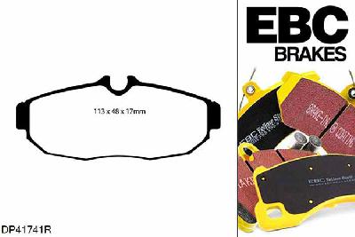 DP41741R, Ford Mustang (5th Generation), 5.4 Supercharged (GT500) (Shelby) Mustang (5th Generation), EBC Yellowstuff remblokken set achteras, Voor modellen met remschijf diameter van 300mm aan de achteras