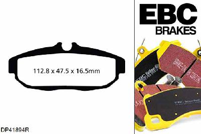 DP41894R, Ford Mustang (5th Generation), 5.8 Supercharged (GT500) (Shelby) Mustang (5th Generation), EBC Yellowstuff remblokken set achteras, Voor modellen met remschijf diameter van 300mm aan de achteras