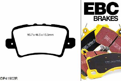 DP41902R, Honda Civic (8th Gen), 2.2 TD (FK) Civic (8th Gen), EBC Yellowstuff remblokken set achteras Voor modellen met TRW remklauwen aan de achteras, Voor modellen met remschijf diameter van 260mm aan de achteras