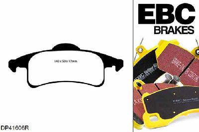 DP41606R, Jeep Grand Cherokee, 3.1 TD Grand Cherokee, EBC Yellowstuff remblokken set achteras Voor modellen met ATE remklauwen aan de achteras, Voor modellen met remschijf diameter van 305mm aan de achteras