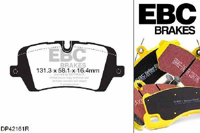 DP42161R, Land Rover Range Rover Sport (L494), 4.4 TD 340 PK Range Rover Sport (L494), EBC Yellowstuff remblokken set achteras Voor modellen met TRW remklauwen aan de achteras, Voor modellen met remschijf diameter van 365mm aan de achteras