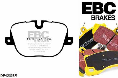 DP42068R, Landrover Range Rover Sport (L320), 5.0 Supercharged Range Rover Sport (L320), EBC Yellowstuff remblokken set achteras, Voor modellen met remschijf diameter van 365mm aan de achteras