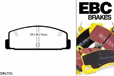 DP4729R, Mazda 6, 2.0 (GH) 147 PK 6, EBC Yellowstuff remblokken set achteras Voor modellen met Akebono remklauwen aan de achteras, Voor modellen met remschijf diameter van 280mm aan de achteras