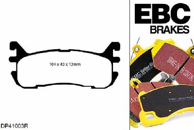DP41003R, Mazda MX5 Mk1 (NA), 1.8 MX5 Mk1 (NA), EBC Yellowstuff remblokken set achteras Voor modellen met Akebono remklauwen aan de achteras, Voor modellen met remschijf diameter van 252mm aan de achteras