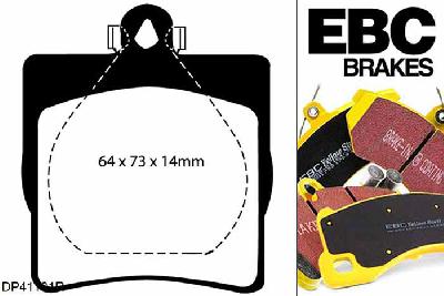 DP41191R, Mercedes CLC-Coupe (CLC203), CLC160 (1.6) 129 PK CLC-Coupe (CLC203), EBC Yellowstuff remblokken set achteras Voor modellen met ATE remklauwen aan de achteras, Voor modellen met remschijf diameter van 278mm aan de achteras
