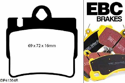 DP41364R, Mercedes CL-Class (C215), CL600 (5.8) 367 PK CL-Class (C215), EBC Yellowstuff remblokken set achteras, Voor modellen met remschijf diameter van 315mm aan de achteras