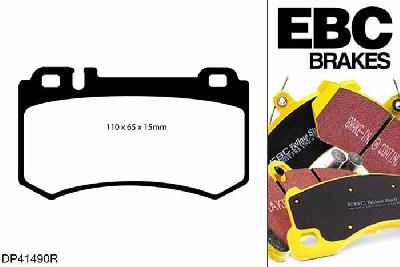 DP41490R, Mercedes CLK (C209), CLK63 AMG (Black) CLK (C209), EBC Yellowstuff remblokken set achteras Voor modellen met Brembo remklauwen aan de achteras, Voor modellen met remschijf diameter van 330mm aan de achteras