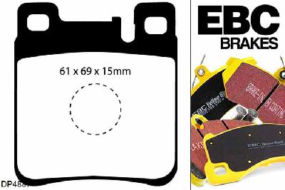 DP4887R, Mercedes E-Class (T210), E250 TD Estate E-Class (T210), EBC Yellowstuff remblokken set achteras Voor modellen met ATE remklauwen aan de achteras, Voor modellen met remschijf diameter van 290mm aan de achteras