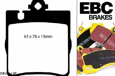 DP41441R, Mercedes E-Class (T210), E60 AMG Estate E-Class (T210), EBC Yellowstuff remblokken set achteras Voor modellen met ATE remklauwen aan de achteras, Voor modellen met remschijf diameter van 300mm aan de achteras